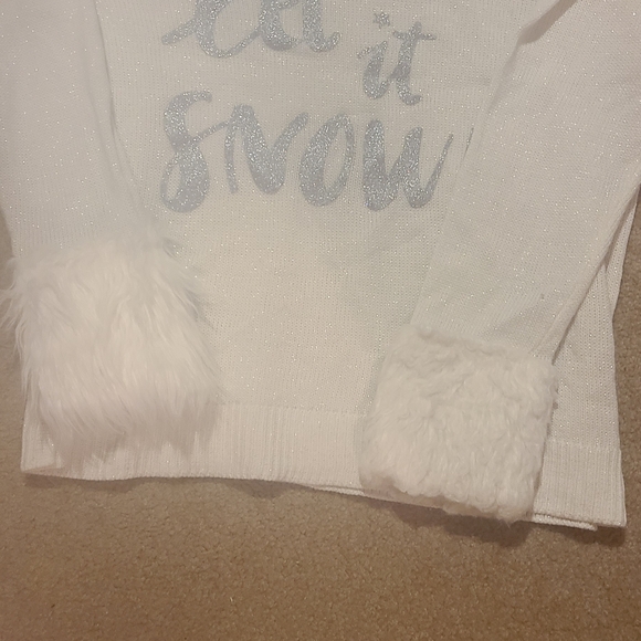 "Holiday Time" Cute Faux Fur"Let It Snow" Embellished Sweater Size xl - Picture 7 of 9